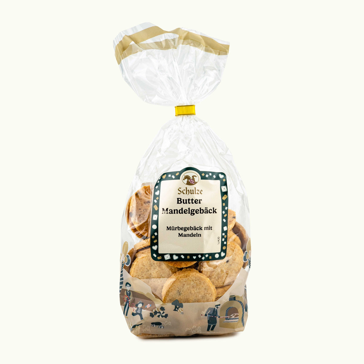 Butter-Mandelgebäck im Beutel mit Etikett 