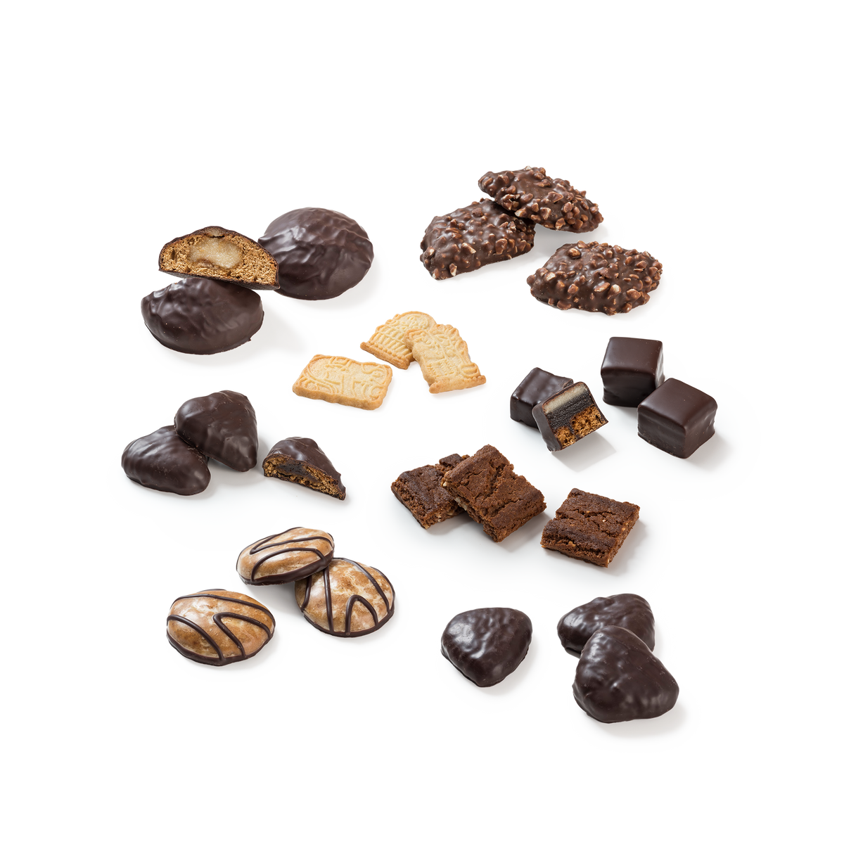 Auswahl an verschiedenen Lebkuchen und Keksen.