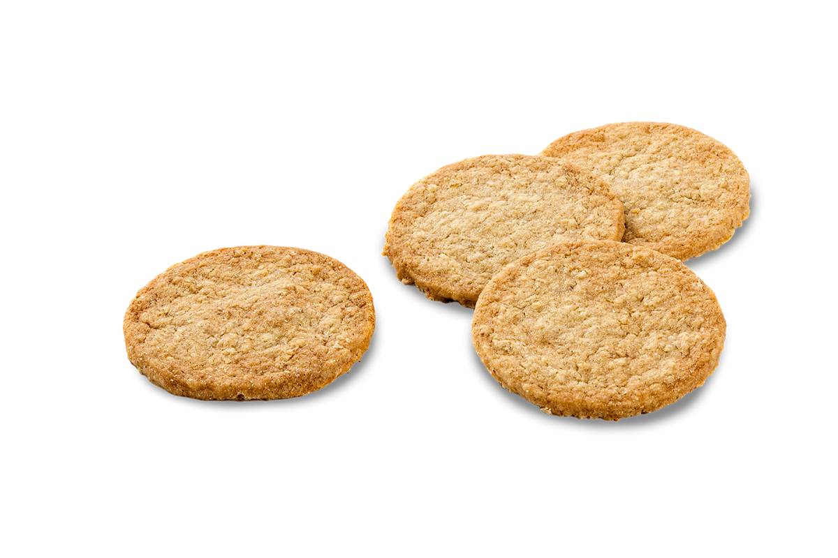 Haferkekse: drei goldbraune Kekse